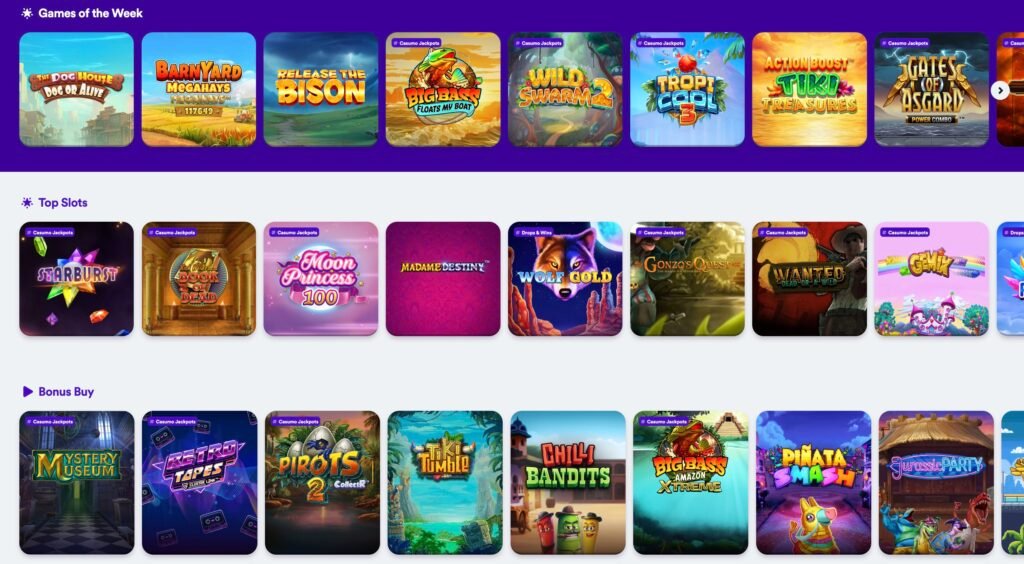 Casumo Casino Games and Software