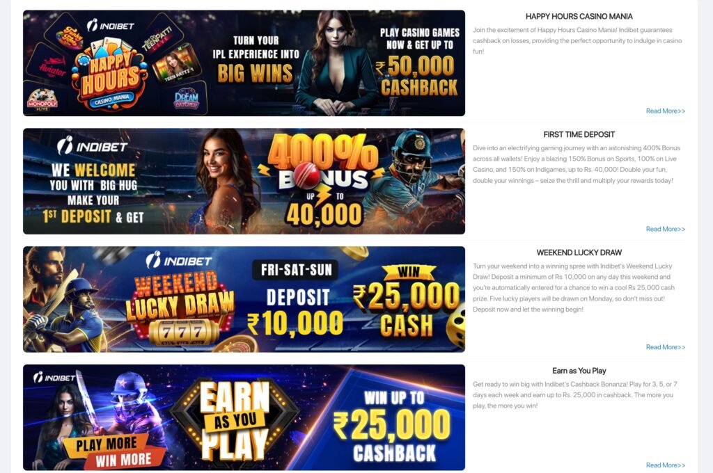 Bonuses and Promotions at Indibet Casino