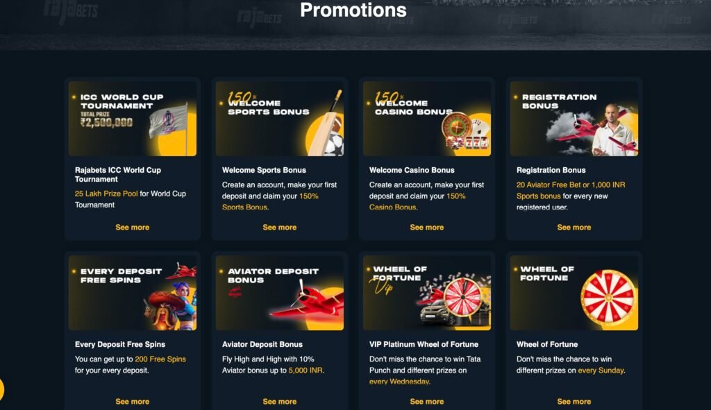 Rajabets Casino Bonuses and Promotions