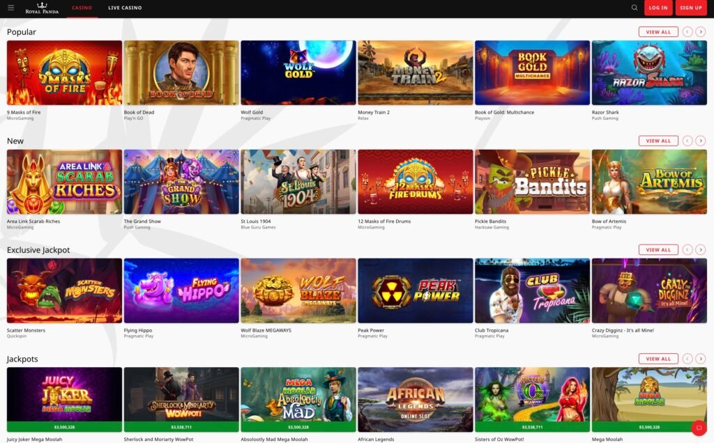 Royal Panda Casino Games and Software