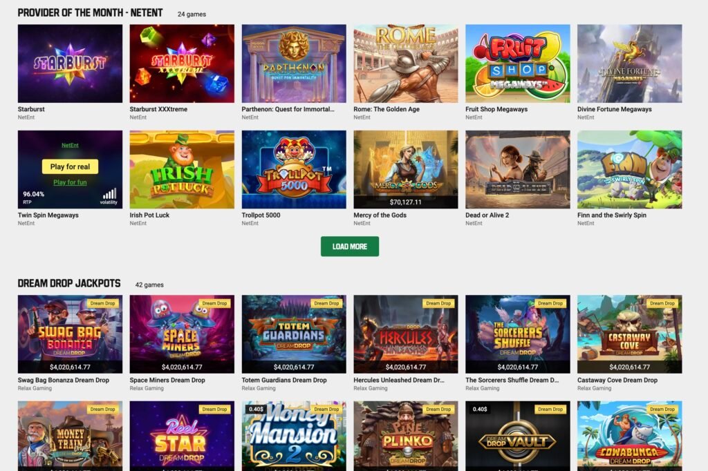 Games and Software at Unibet Casino